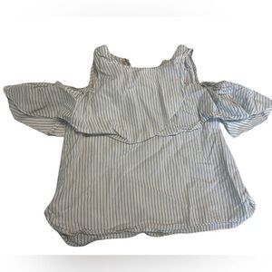 Zara girls striped cold shoulder blouse. So cute and sweet! Light and Summery!